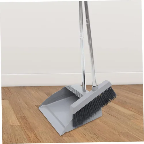 Vista 7 de GLEAVI Juego de recogedor de escoba para el hogar, cocina y uso al aire libre, escoba de mango largo 33.5 y recogedor de metal resistente, diseño