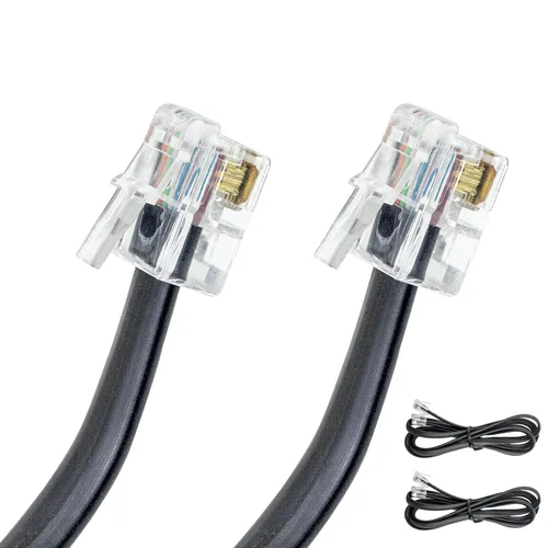 Vista 8 de Volcora Cable de datos RJ11 / RJ12 de 5 pies – Extensión de alta velocidad de 6 pines de alta velocidad para caja registradora, teléfono, módem
