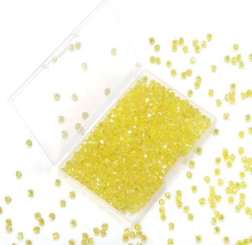 Vista 22 de 1000 cuentas de cristal de cristal de 0.157 pulgadas a granel facetadas de bicono espaciador cuentas para hacer joyas de bricolaje