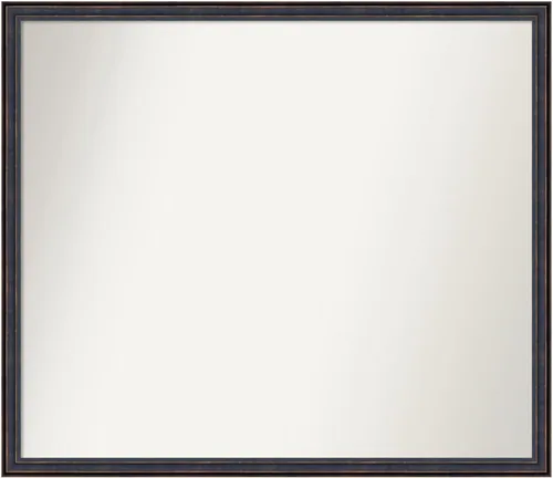 Vista 28 de Amanti Art Espejo de baño de bronce para sobre el fregadero, 25 x 26 pulgadas, espejo rectangular de bronce oscuro, marco de madera tradicional