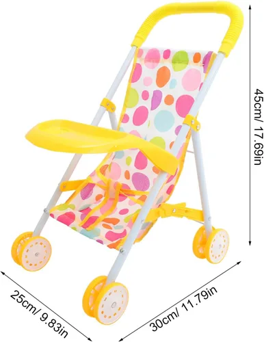 Vista 2 de MERRYHAPY Cochecito de muñeca compacto y ligero para juego de roles realista, accesorio fácil de transportar y almacenar cumpleaños Navidad