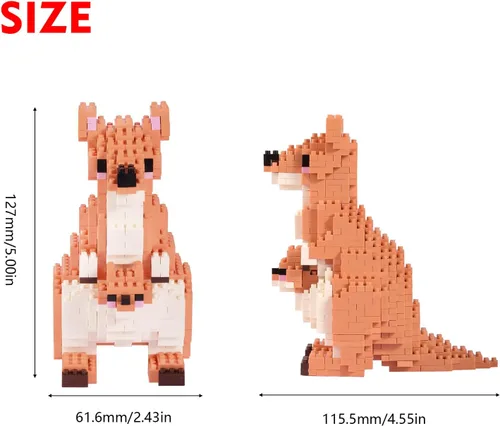 Vista 3 de Larcele Animal Series - Juego de micro bloques de construcción de animales, mini ladrillos de juguete de construcción 3D, 899 piezas KLJM-07