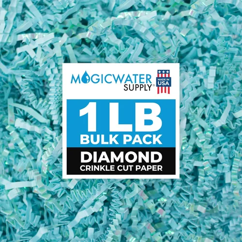 Vista 52 de MagicWater Supply - Relleno de papel triturado de corte arrugado de 1 libra, verde ejército - Embalaje decorativo y protector para regalos de dama