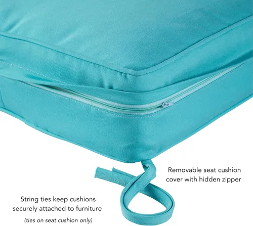 Vista 5 de Greendale Home Fashions Sunbrella Premium - Juego de cojines profundos para exteriores, 2 piezas, lona Aruba