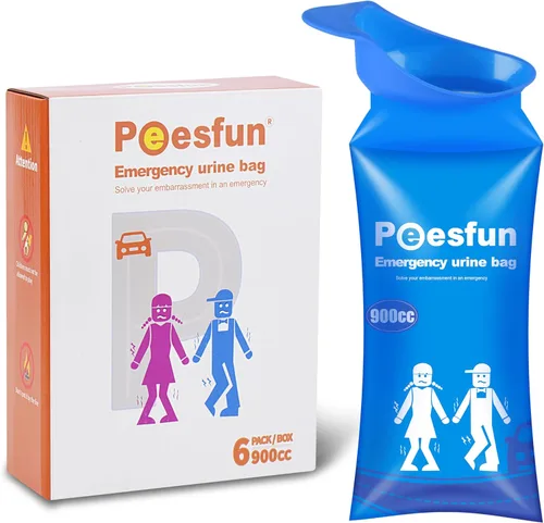 Disposable Urinal Bag, Emergency Urine Bag,900CC Leak-Proof Pee Bag with Gel Absorption Powder, Universal for Men Women Kids, Portable for Car