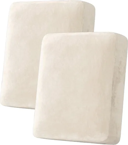 Vista 181 de H.VERSAILTEX - 4 fundas elásticas de terciopelo para cojín de sofá modular en forma de L (sofá grande de 3 plazas + 1 diván, color marfil)