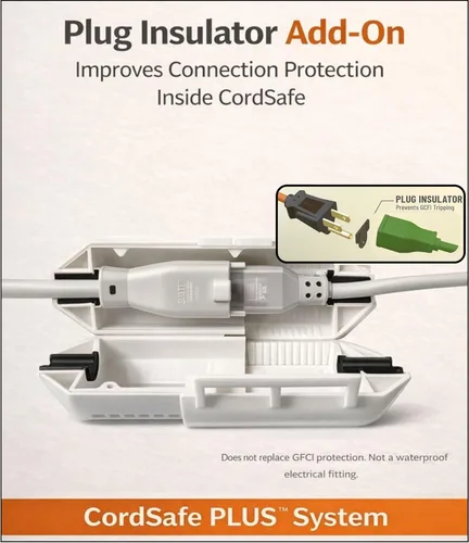 Vista 3 de Plus - Protector de conexión de cable de extensión resistente a la intemperie, se adapta a 18-12 AWG, ayuda a mantener los enchufes seguros