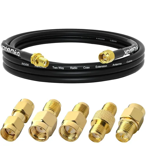 Vista 11 de Cable de Extensión de Antena SMA 3 pies 1 m SMA Macho a SMA Hembra RG58 Cable de Puente Coaxial Baja Pérdida para Reubicación de Router 4G LTE ADS-B
