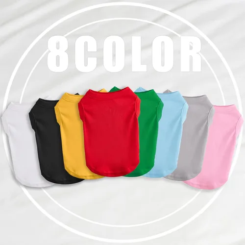 Vista 2 de Camisetas personalizadas para perros con nombre para mascotas, transpirable, estampado personalizado o nombre bordado, ropa de verano sin botones