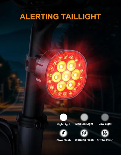 Vista 4 de 2026 Ultra Slim Bike Lights with Reflectors, 8+6 Modes Bicycle Lights Front and Rear, IP65 Waterproof & Dual USB-C 1-2 Hrs Fast Charging Bike Lights