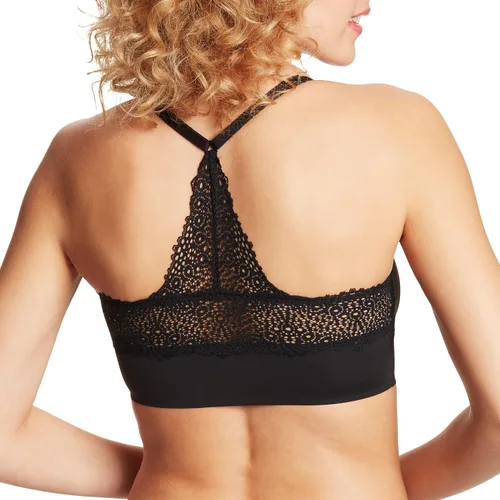 Vista 3 de Maidenform Bralette de encaje M con espalda cruzada para mujer, brasier sin cordones con espalda cruzada Negro