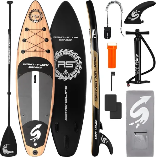 Vista 11 de SereneLife Tabla de Paddle Inflable de Pie con Accesorios Premium de SUP – Diseño Amplio y Estable con Almohadilla de Cubierta Antideslizante de EVA
