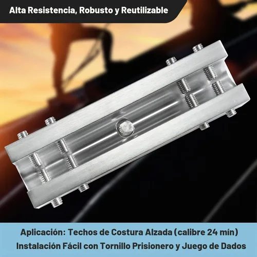 Vista 3 de Abrazadera de anclaje de techo con costura de pie con punto giratorio de 360° Kit de seguridad de arnés de techo de detención de caídas Ancla