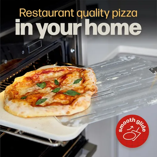 Vista 6 de Hans Grill - Pala de madera de bambú para pizza, paleta de 12 pulgadas para horno Marrón