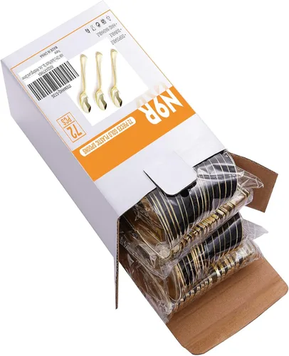 Vista 6 de N9R 72 cucharas de plástico doradas, sólidas, duraderas, resistentes, cubiertos de plástico dorado desechables para fiestas, bodas y cenas