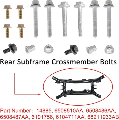Vista 3 de Kit de pernos para subchasis transversal trasero compatible con Jeep Compass Patriot Dodge Caliber 2007-2017 Reemplazo 68211932AB