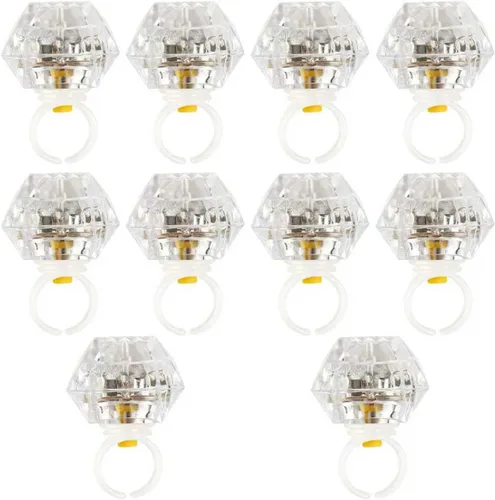 Vista 10 de Anillos de luz LED intermitentes, coloridos anillos parpadeantes para cumpleaños, despedida de soltera, despedida de soltera, regalos de fiesta
