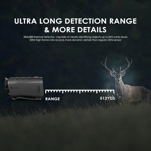 Vista 5 de RIX Pocket K3 Monocular Térmico Portátil para Caza, 384x288 (50Hz), Wi-Fi, Monocular de Visión Nocturna Portátil