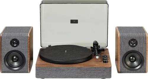 Vista 16 de Crosley CR7501A-CL Nocturne - Tocadiscos Bluetooth de 2 velocidades con altavoces estéreo a juego, color carbón