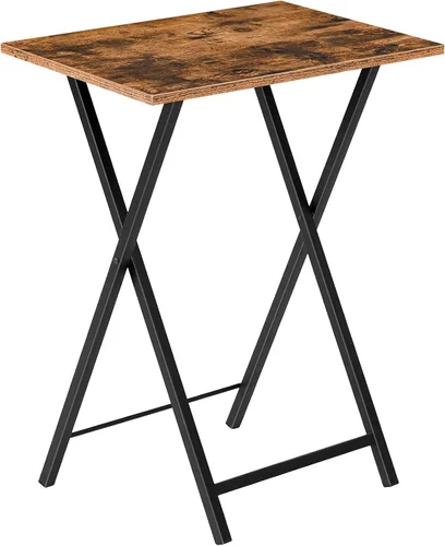 Vista 14 de HOOBRO - Mesa de TV plegable, bandeja de TV, mesa de aperitivos estable para espacio pequeño, escritorio portátil para sofá, fácil de ensamblar