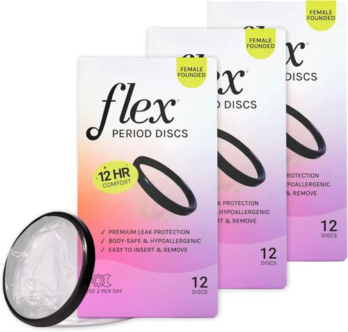 Vista 9 de Flex Discos menstruales Discos desechables para el período Reduce los calambres y la sequedad Alternativa de tampón apta para principiantes