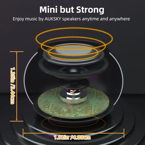 Vista 2 de Paquete de 2 mini altavoces portátiles, altavoces pequeños Bluetooth, micro altavoz inalámbrico para teléfono/PC/tableta, batería recargable