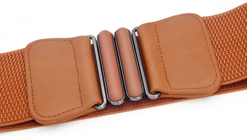 Vista 4 de Cinturón de vestir elástico ancho para mujer, cinturón de cintura elástica, cinturón de cintura elástica, cinturón de cintura con hebilla d656