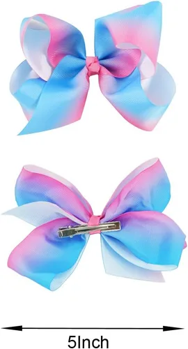 Vista 3 de BGFKS Falda tutú de tul de ballet en capas para niñas pequeñas con lazos coloridos para el cabello