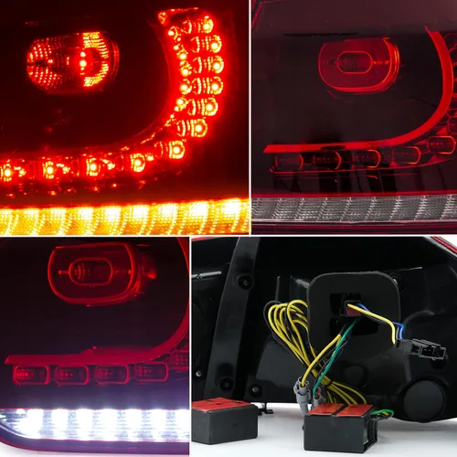 Vista 6 de VLAND Conjunto de luces traseras para Golf 6 2010-2014, lámparas traseras con DRL, luz trasera con luces antiniebla y señal de giro secuencial