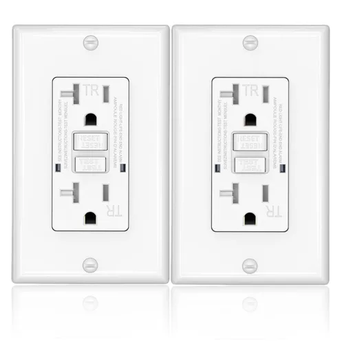 Vista 18 de Tomacorriente GFCI, Tomacorrientes Resistentes a Manipulación, Receptáculo GFI de Autoprueba Certificado por UL con 2 Indicadores LED, 15 Amperios