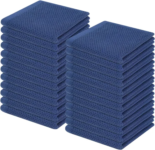 Vista 251 de Homaxy Paños de cocina de 100% algodón con tejido de gofre, ultra suaves, absorbentes, de secado rápido, 12 x 12 pulgadas, paquete de 6, amarillo