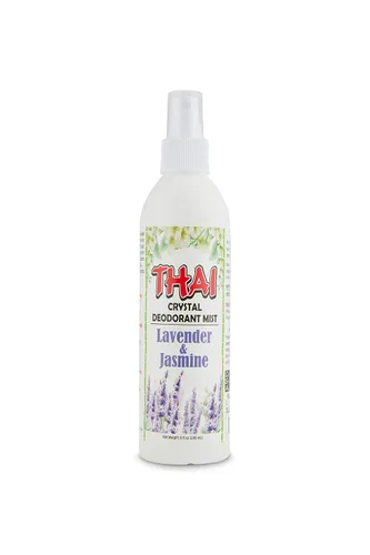 Vista 2 de Thai Deodorant Stone Crystal Mist - Desodorante natural en aerosol, paquete de 8 onzas (lavanda y jazmín)