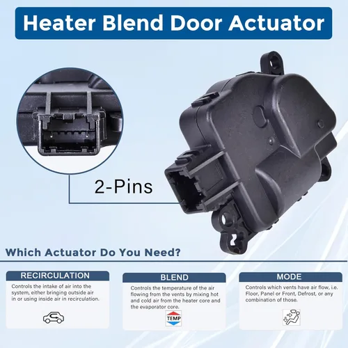 Vista 3 de 604-029 Actuador de puerta de aire HVAC, palancas de puerta mezcladora del calentador Compatible con Chrysler 200 Dodge Durango Journey Jeep Compass