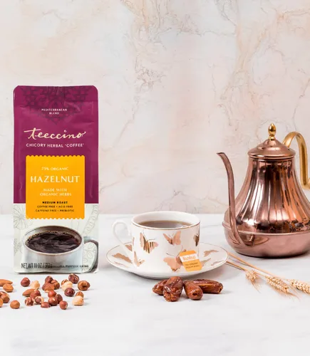 Vista 4 de Café herbal de almendra Amaretto de Teeccino, 11 onzas en polvo