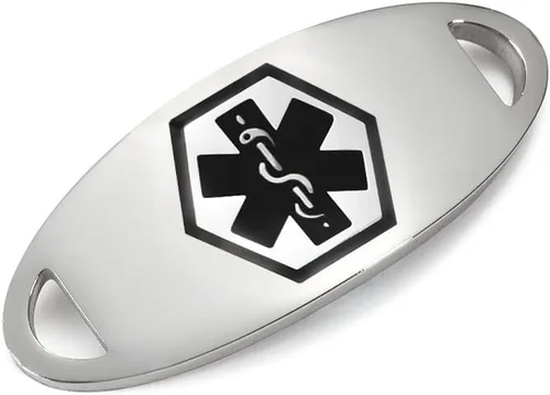 Vista 3 de Pulseras médicas con grabado gratuito para mujer, pulseras de identificación de alerta, cadena de acero inoxidable, identificación médica