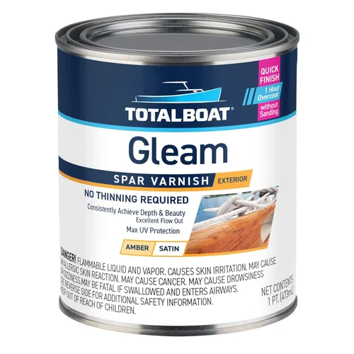 Vista 12 de TotalBoat Gleam Marine Spar - Barniz brillante y satinado para madera, barcos y muebles de exterior (brillo, dos pintas)