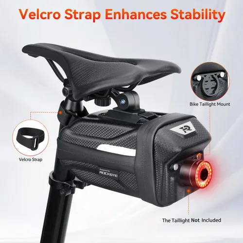 Vista 5 de YBLNTEK Bolsa de asiento de bicicleta, bolsa rígida de EVA para debajo del asiento, bolsa de sillín de bicicleta, paquete de bicicletas de ciclismo