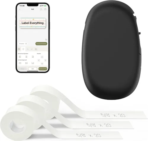 Vista 12 de Máquina etiquetadora Bluetooth SUPVAN E10 con cinta, etiqueta continua impermeable, aplicación versátil con 35 fuentes y más de 1k iconos