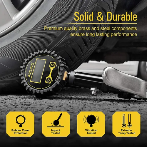 Vista 5 de AZUNO Bike Tire Inflator with Pressure Gauge, New Upgrade Presta Valve Adapter for Air Compressor, Presta Valve Air Chuck, Universal Presta and