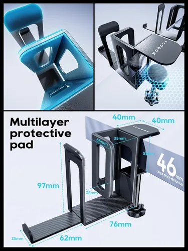 Vista 4 de NODOCA Almacenamiento de 2 ranuras para computadora portátil, soporte vertical para computadora portátil, soporte vertical para MacBook, con soporte