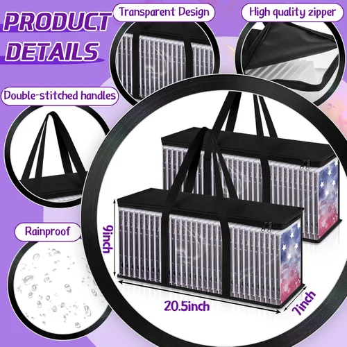 Vista 2 de Cunno Paquete de 12 bolsas de almacenamiento de DVD de PVC transparente para DVD, CD, álbumes, libros, caja VHS, fundas de películas, discos