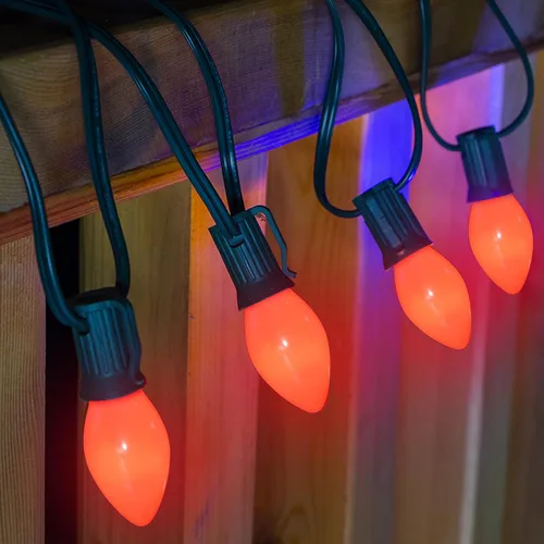 Vista 5 de SUNSGNE C7 Bombillas de luz nocturna de repuesto rojas de Navidad, bombillas de base de candelabro E12 de 5 W, ideales para luces nocturnas