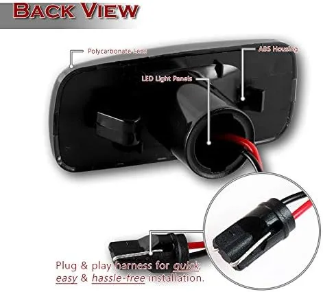 Vista 3 de Luz LED ámbar de lente ahumada de posición delantera y lateral delantera, compatible con Dodge Charger 2005-2006, Dodge Avenger, Dodge Caliber