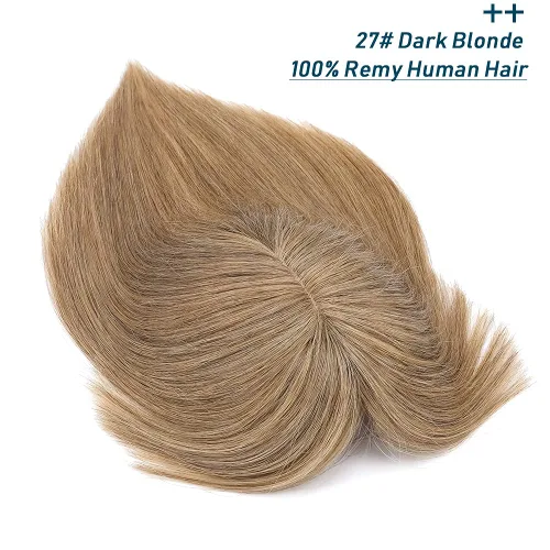 Vista 2 de SEGO Toppers de cabello humano 100% real con flequillo, 150% de densidad, base de seda, clip en la parte superior, piezas de cabello para mujeres