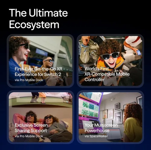 Vista 8 de VITURE Luma Pro XR Glasses — Pantalla Ultra Sharp de 152” 1200p, 1000 Nits, 52° FOV, Ajustes de Atenuación, para iPhone 17/16/15, Android, Mac, PC