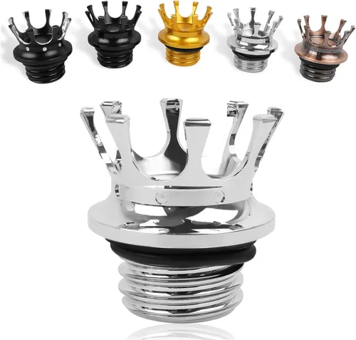 Vista 11 de Cubierta de Tapa de Gasolina para Motocicleta de Aluminio Estilo Corona Universal Tapa de Tanque de Combustible compatible con Harley Sportster XL