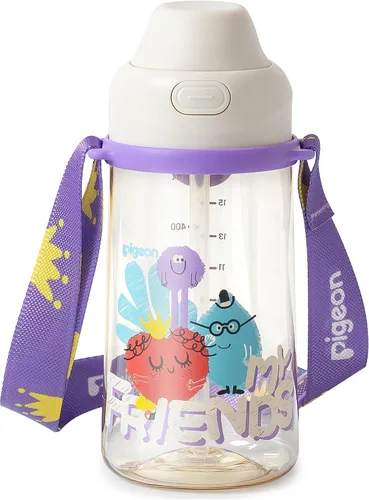 PIGEON Botella de agua PPSU sin BPA para niños, granos de azúcar y amigos Frijoles de azúcar y amigos