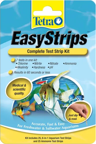Tetra EasyStrips, tiras de prueba completas para acuario, prueba de agua, 25 unidades