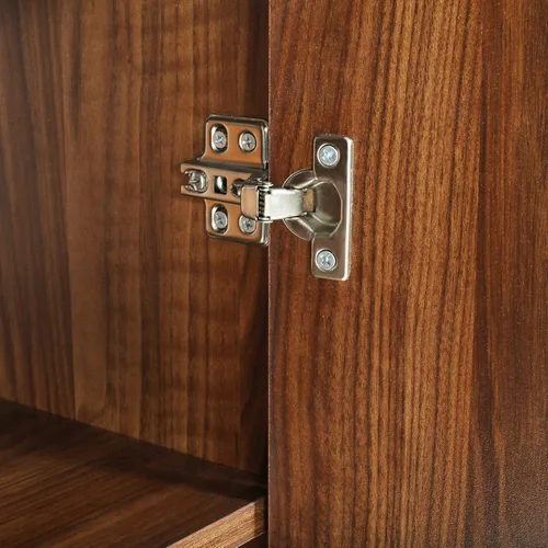 Vista 7 de Armarios de almacenamiento de madera con 2 puertas y estante ajustable, armario de almacenamiento de buffet para cocina, armario de almacenamiento