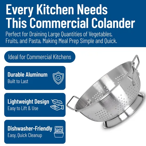 Vista 3 de Carlisle FoodService Products 60279 Dura-Ware Colador comercial de peso estándar, 11 cuartos de galón